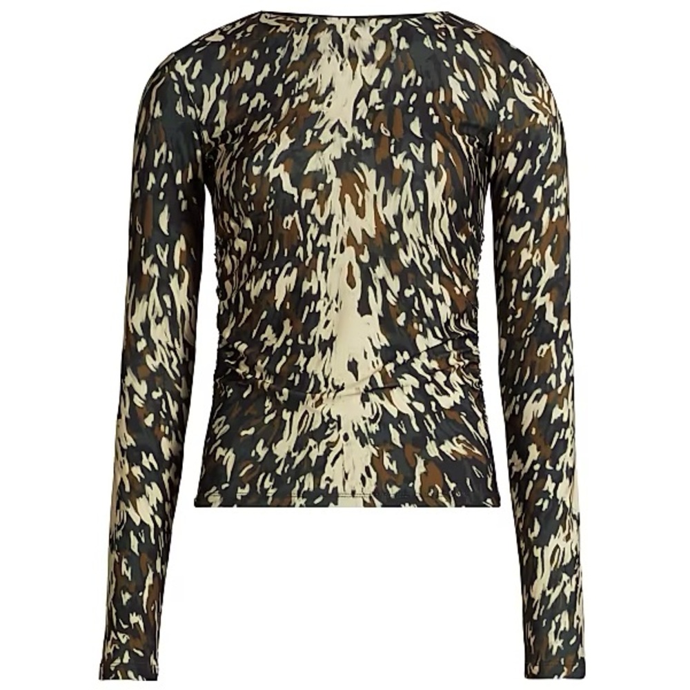 Maria Cher Callao Elois Jersey Top in Earthy Tones (Size M)